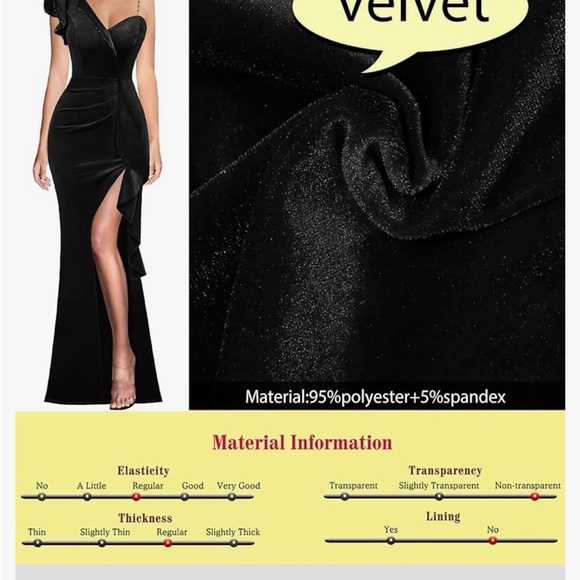 Elegant Black One-Shoulder Evening Dress - Picture 7 of 11